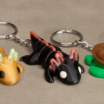 Aksolotl czarny - brelok do kluczy